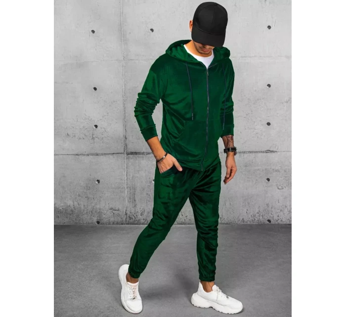 Pánska zelená velúrová mikina FashionStreet BX5543