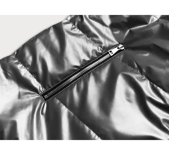 Šedá dámska rozšírená obojstranná vesta (B8005-70)