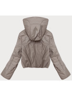 Svetlo béžová krátka dámska bunda s kapucňou S'West (B8246-51)