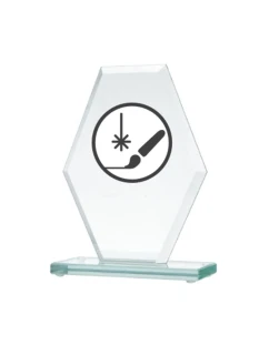 Gravírovaná sklenená trofej + výplň farbou