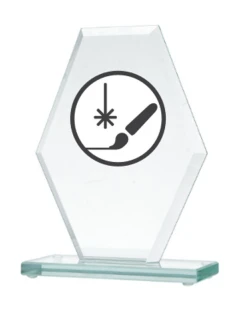 Gravírovaná sklenená trofej + výplň farbou