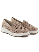 Dámské ažurové boty na platformě nude model 22068804 - SERGIO LEONE