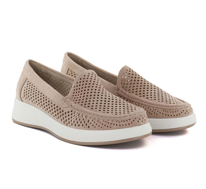 Dámské ažurové boty na platformě nude model 22068804 - SERGIO LEONE