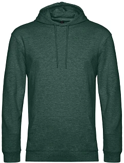 B&C #Hoodie Pánska mikina s kapucňou 01.U03W tmavozelená melírovaná