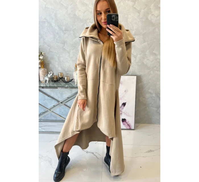 Zateplené šaty s dlhšími bokmi svetlo béžovej Zateplené šaty s dlhšími bokmi svetlo béžovej