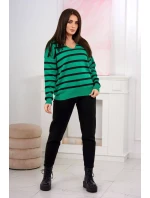 Svetr set Pruhovaná mikina + Kalhoty zelený Svetr set Pruhovaná mikina + Kalhoty zelený