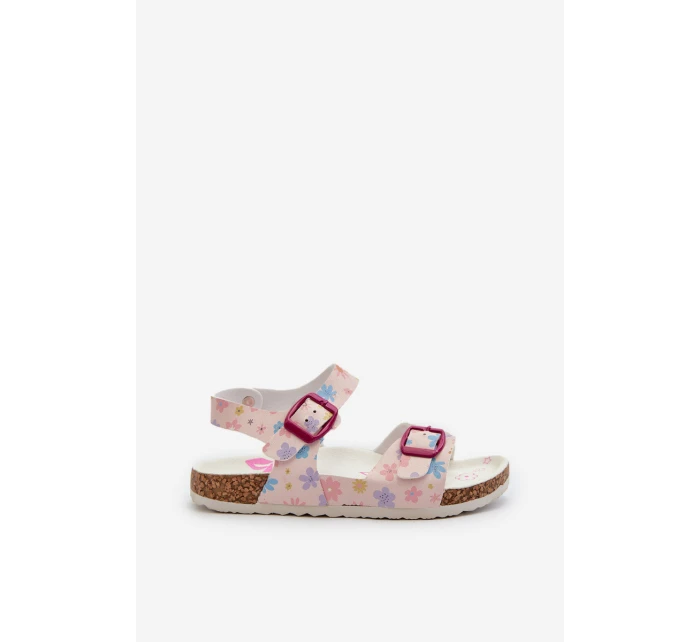 Dětské sandály s květinami a Růžové model 21662597 - EVENTO
