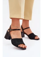 Dámské Sandály Na Podpatku Černé model 21702384 - Boto
