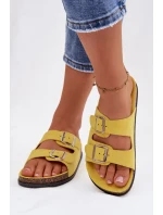 Dámské pantofle s přezkami Žluté Oliena