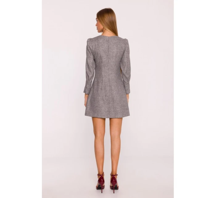 M870 Tvídové mini šaty - grafitové M870 Tvídové mini šaty - grafitové