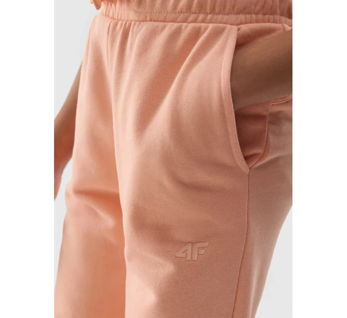 Dievčenské tepláky typu jogger 4F - koralové