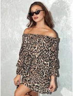 Dámske španielske šaty EXOTICO s leopardím vzorom FashionStreet EY2545 Dámske španielske šaty EXOTICO s leopardím vzorom FashionStreet EY2545