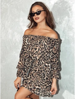 Dámske španielske šaty EXOTICO s leopardím vzorom FashionStreet EY2545