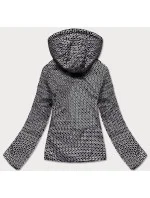 Čierna dvojvrstvová dámska prešívaná bunda (B9775-1)