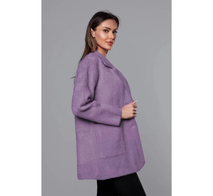 Krátky fialový vlnený prehoz cez oblečenie typu alpaka (7108-1) Krátky fialový vlnený prehoz cez oblečenie typu alpaka (7108-1)