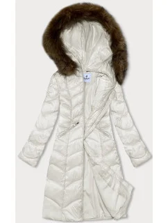 Dámska prešívaná bunda vo farbe ecru na prechodné obdobie Glakate (LU-2201)