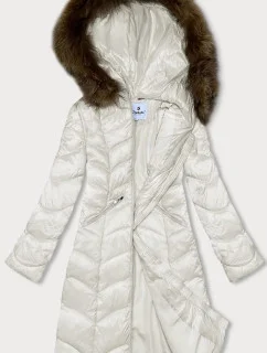 Dámska prešívaná bunda vo farbe ecru na prechodné obdobie Glakate (LU-2201)