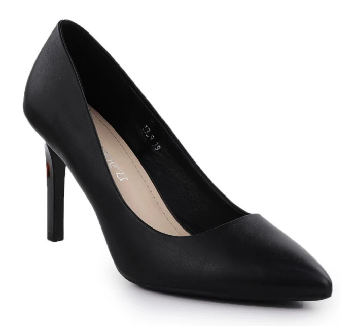 Černé lodičky na jehlovém podpatku Sergio model 21905077 - LEONE