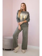 Bavlnený set Angel tepláky + nohavice khaki