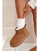 Dámské Sněhule Na Platformě Zateplené Kožíškem Camel model 21705239 - Boto