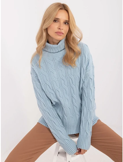 Sweter AT SW model 20463624 jasny niebieski - FPrice Sweter AT SW model 20463624 jasny niebieski - FPrice