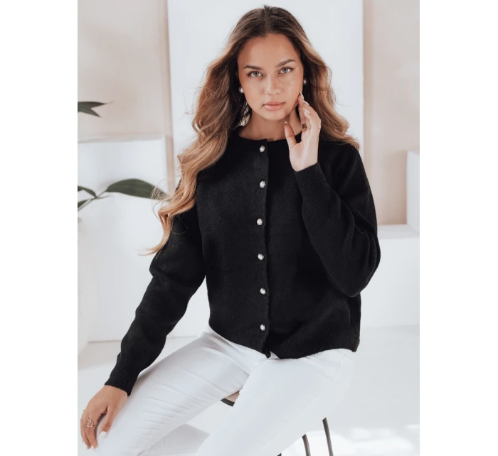 Dámsky sveter na zips SELINA čierny FashionStreet MY2512