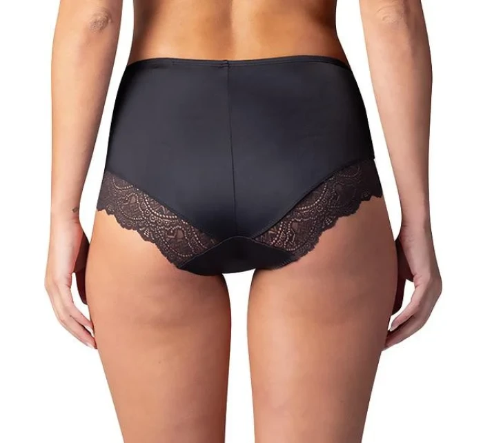 Dámske nohavičky FLAT TUMMY LACE MIDISLIP Drawstring Panties - BELLINDA - Black
