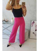 Široké kalhoty fuchsiové barvy