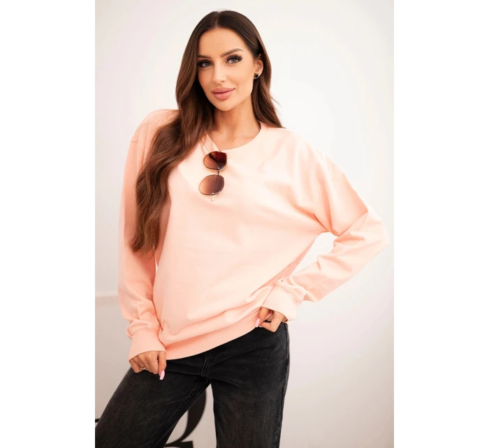 Dámska mikina z elastického bavlneného materiálu s okrúhlym výstrihom biela