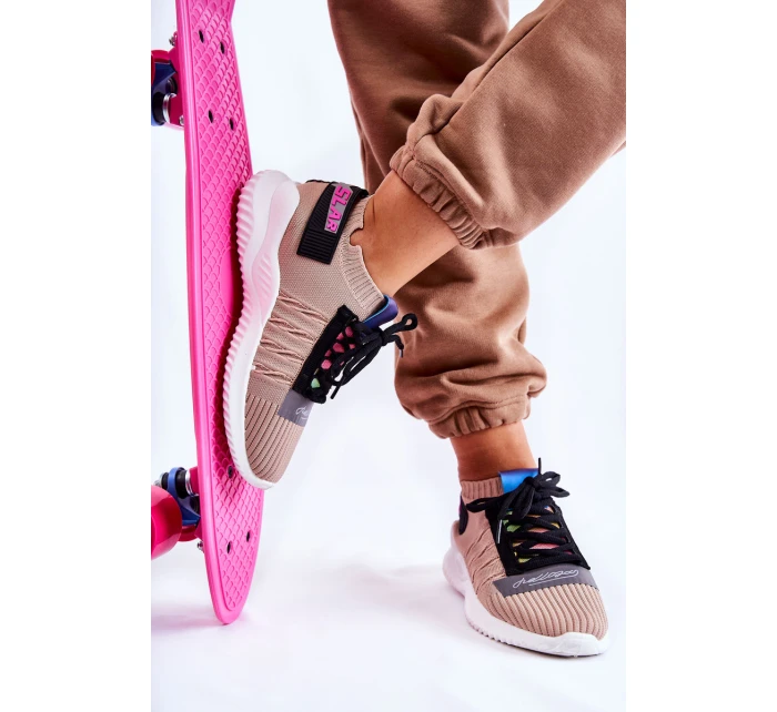 Damskie Wsuwane Sportowe Buty Sneakersy Beżowe Klayra