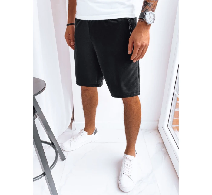Pánske čierne teplákové šortky FashionStreet SX2262