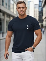 Tshirt męski bawełniany z nadrukiem AS granatowy model 22305562 - FashionStreet