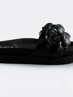 Černé dámské pantofle s květinou model 17352391 - Mix Feel