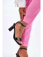 Lakierowane Sandały Na Obcasie Czarne Owen