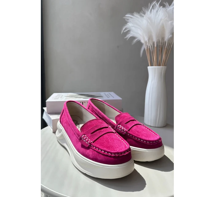 Zamszowe Damskie Mokasyny Fuksja Filidia Zamszowe Damskie Mokasyny Fuksja Filidia