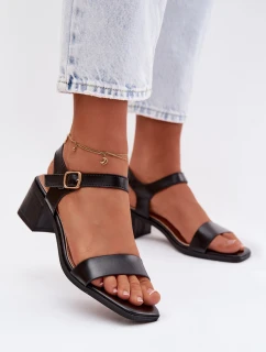 Dámské ekokůže sandály na klínu Černé model 21961037 - Boto