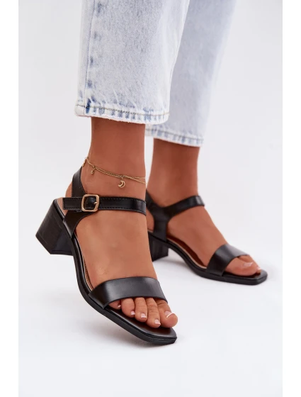 Dámské ekokůže sandály na klínu Černé Sabela Dámské ekokůže sandály na klínu Černé Sabela