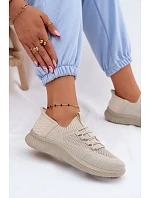 Materiálové model 22130421 Sportovní Boty Dámské Béžové Olive - Boto