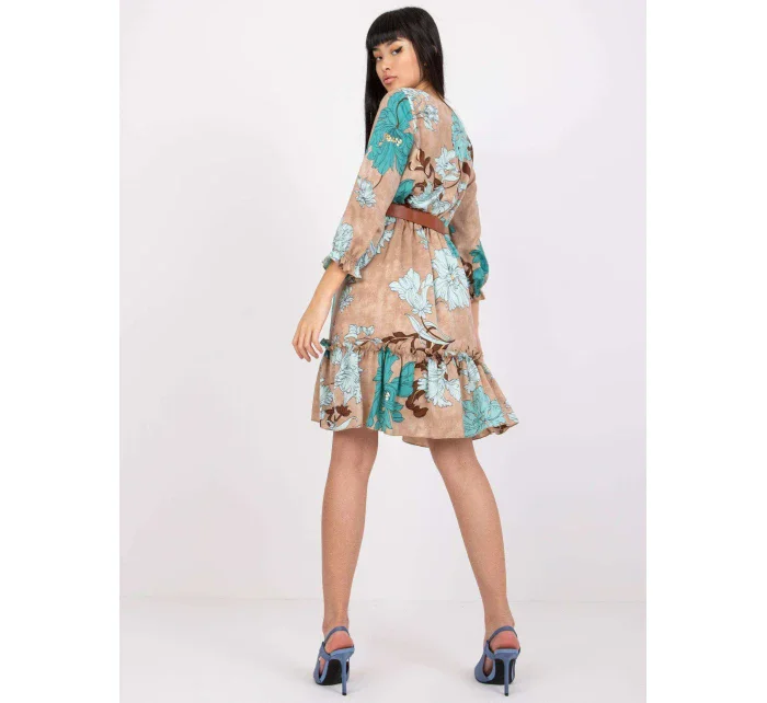 Sukienka LC SK 22K model 19755073 ciemny bezowy - FPrice Sukienka LC SK 22K model 19755073 ciemny bezowy - FPrice