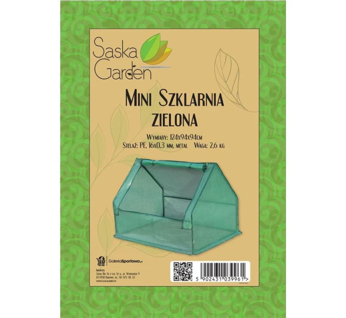 SKLENÍKOVÝ ZÁHRADNÝ TUNEL ZELENÝ MINI 124X94X94CM