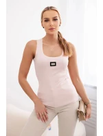 Rebrovaná blúzka s blúzou púdrovo ružová