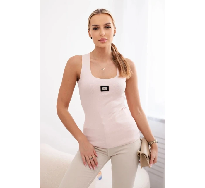 Rebrovaná blúzka s blúzou púdrovo ružová