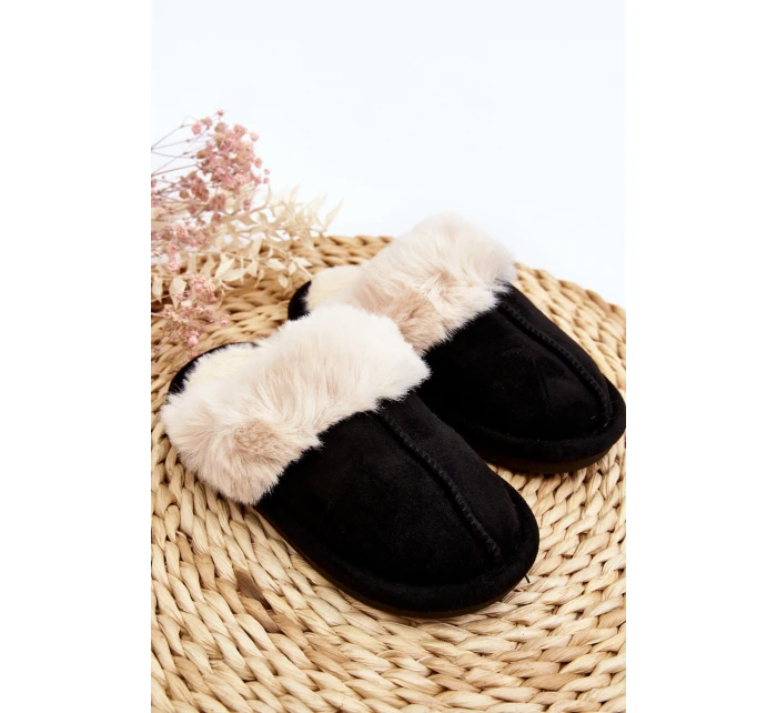 Dziecięce Kapcie Z Futerkiem Czarne Befana Dziecięce Kapcie Z Futerkiem Czarne Befana