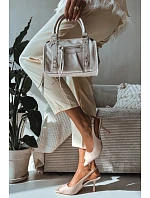 Dámske sandále na podpätku Beige Sevina