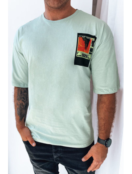 Pánske tričko s mätovou potlačou Dstreet RX5305