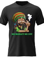 Pánske bavlnené tričko s potlačou - BOB MARLEY - čierne