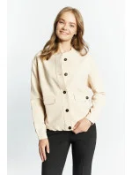 Dámská elegantní mikina s knoflíky model 18991010 Béžová - Monnari