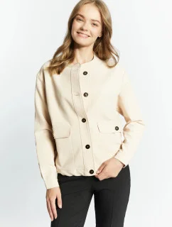 Dámská elegantní mikina s knoflíky model 18991010 Béžová - Monnari