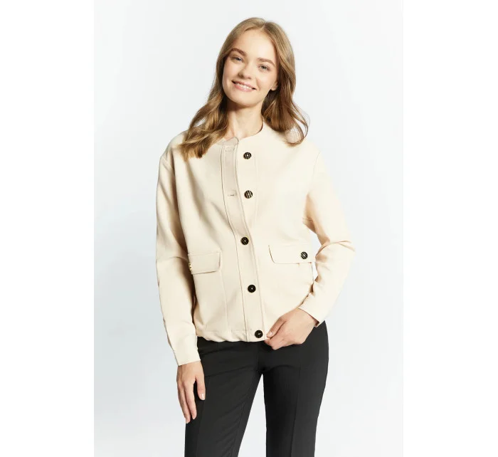 Dámská elegantní mikina s knoflíky model 18991010 Béžová - Monnari