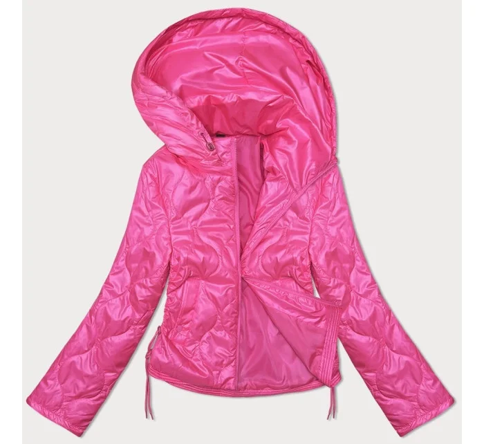 růžová dámská bunda se šňůrkami na bocích model 19456849 - S'WEST